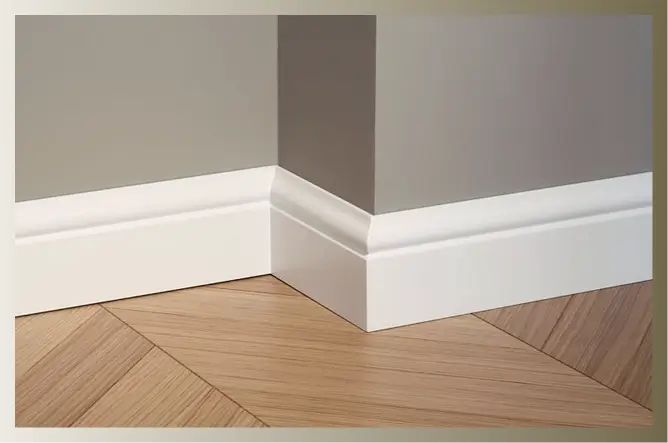 White skirting interior finishing Dubai